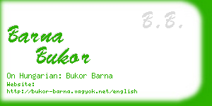 barna bukor business card